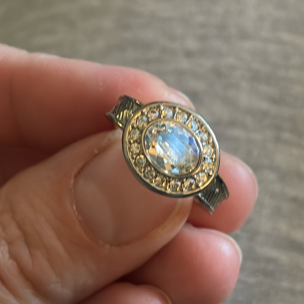 Swarovski touchstone opalescent ring.